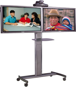Unicol ACHT - Mounts - Plasma/LCD/LED Stands and Trolleys: Avecta Twin-screen Hi-Level trolley with video conferencing mount for 33-57" panel http://www.ivojo.co.uk/component.php?pid=Unicol_ACHT